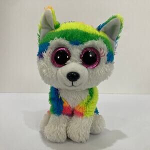 Great Wolf Lodge Exclusive 6" Ty Beanie Boo River the Rainbow Wolf NO Tags